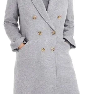【90’s J.CREW】Wool Cashmere Coat Double-breasted Topcoat In Italian Wool-cashmere For Women